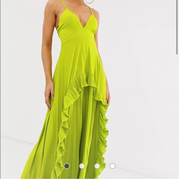 Green ASOS Maxi Cocktail Dress Gown - Picture 3 of 5